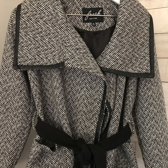 Fresh New York Women’s Wool Blend Belted Coat M - Picture 8 of 12